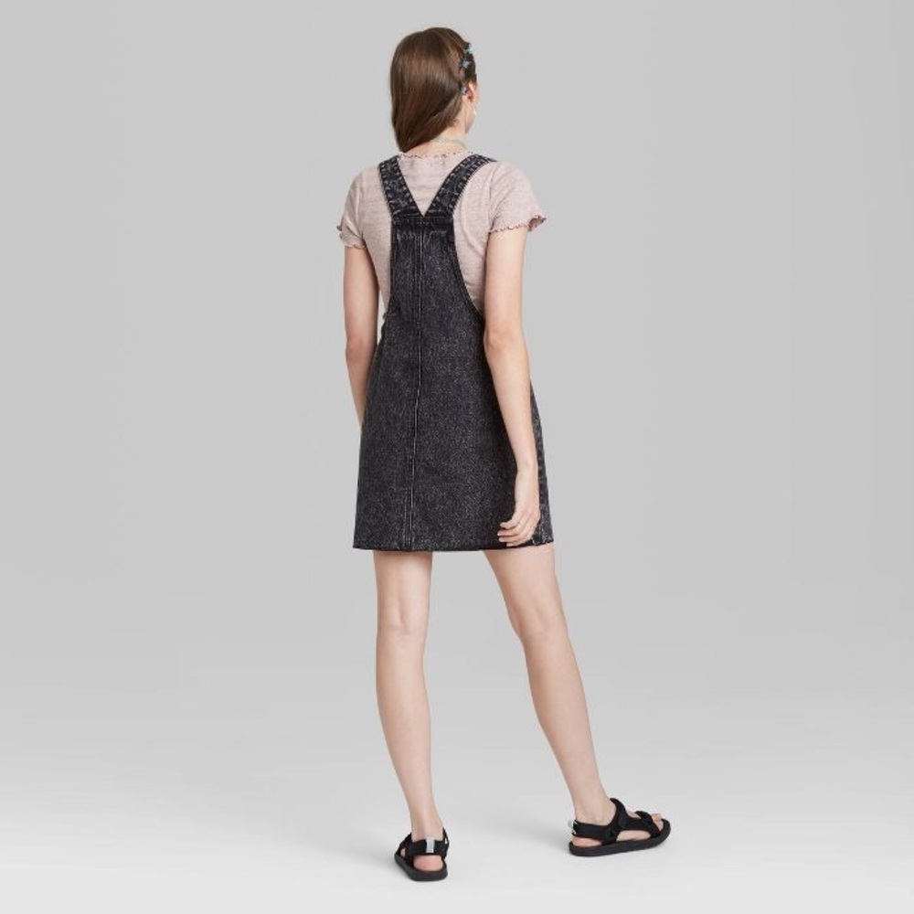 Wild Fable Women's Denim Pinafore Dress - Picture 4 of 11